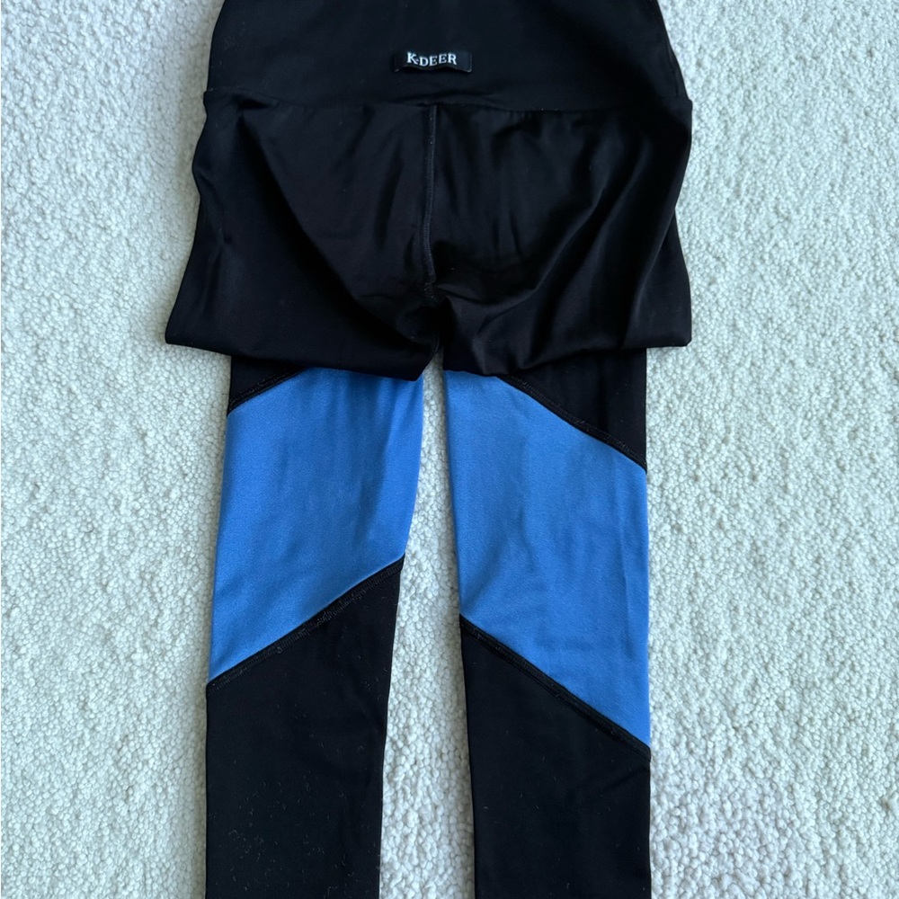 K-DEER Kids Leggings in Black and Blue